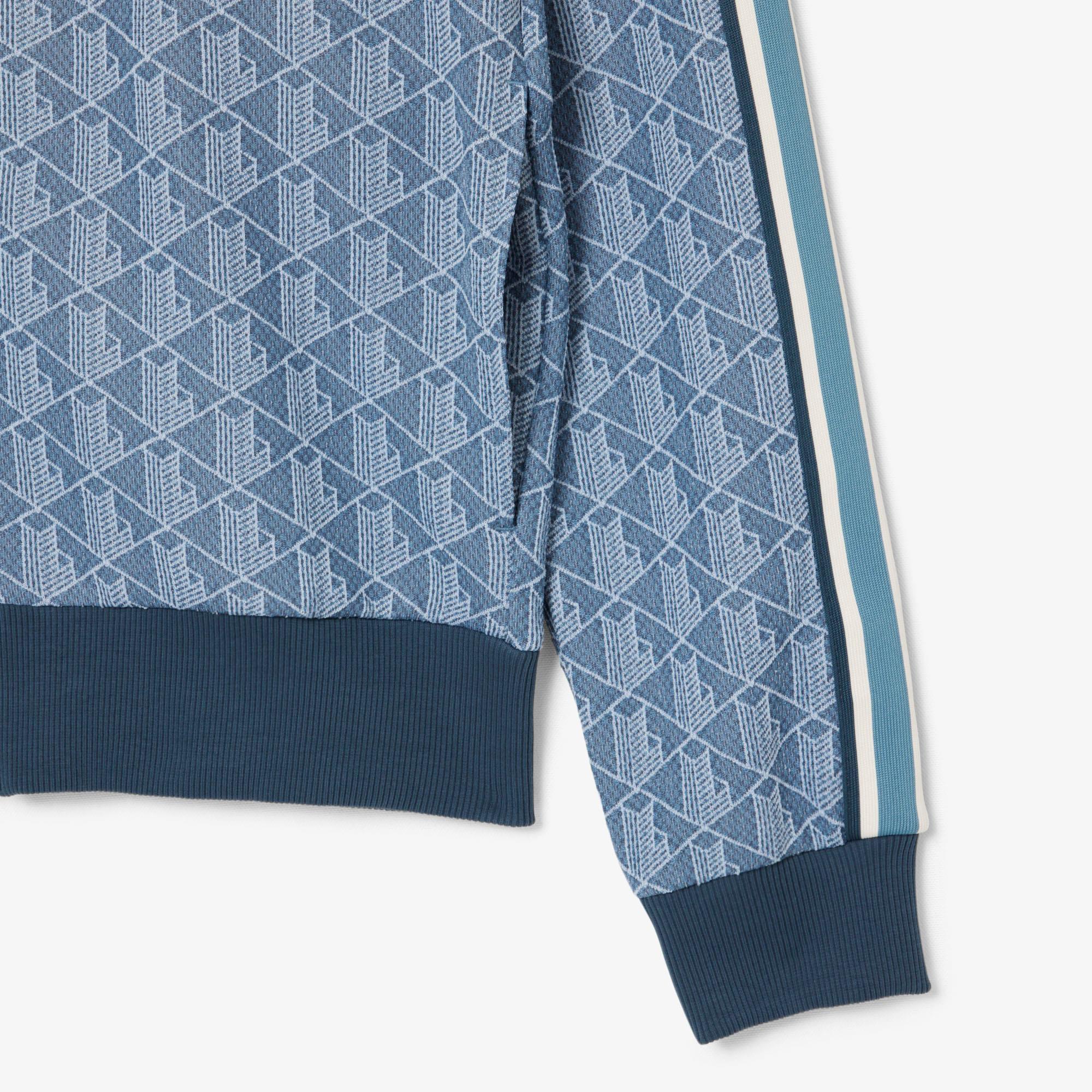 Lacoste Mens Paris Jacquard Monogram Zipped Sweatshirt Falcon/Overview